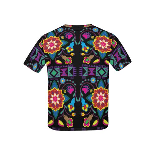 Geometric Floral Winter-Black All Over Print T-shirt for Kid (USA Size) (Model T40) All Over Print T-shirt for Kid (T40) e-joyer