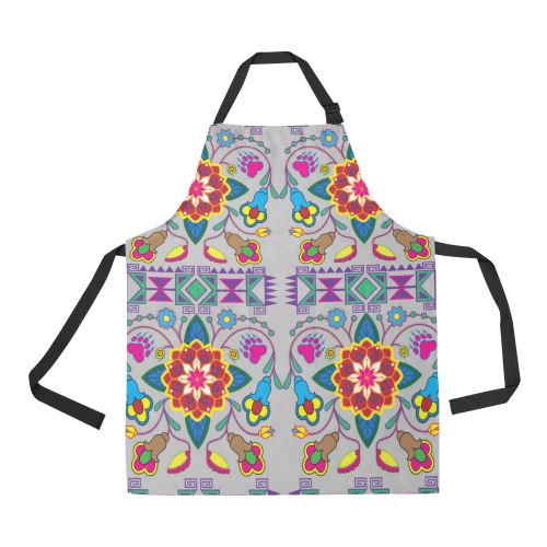 Geometric Floral Winter-Gray All Over Print Apron All Over Print Apron e-joyer