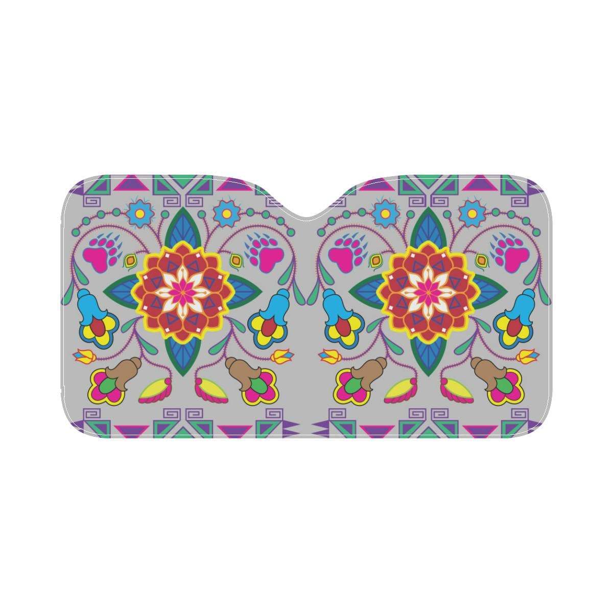 Geometric Floral Winter-Gray Car Sun Shade 55"x30" Car Sun Shade e-joyer