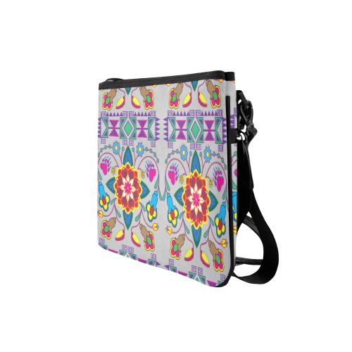 Geometric Floral Winter-Gray Slim Clutch Bag (Model 1668) Slim Clutch Bags (1668) e-joyer