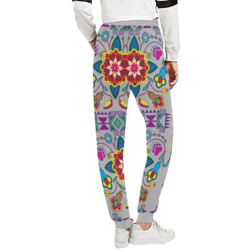 Geometric Floral Winter-Gray Women's All Over Print Sweatpants (Model L11) Women's All Over Print Sweatpants (L11) e-joyer