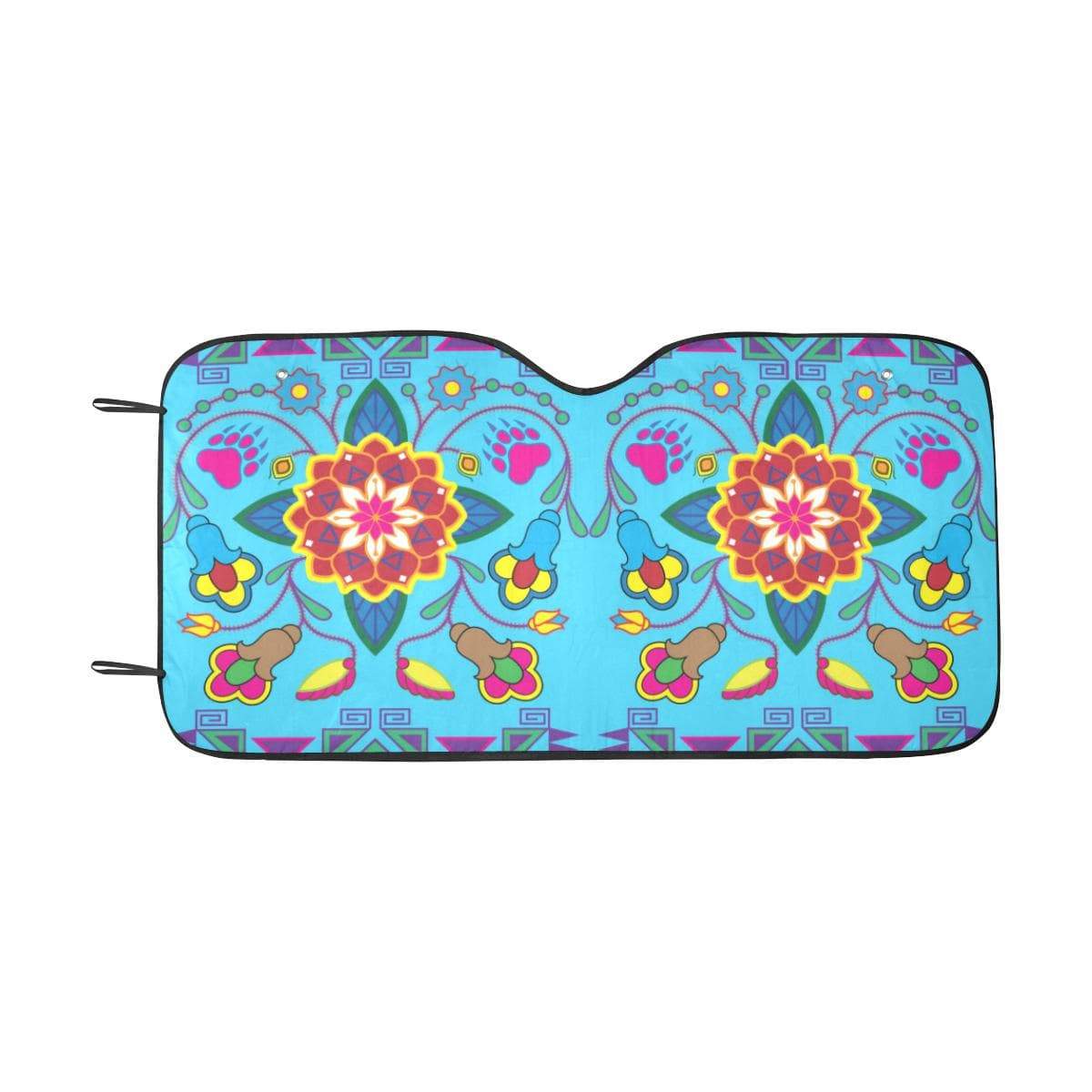 Geometric Floral Winter-Sky Blue Car Sun Shade 55"x30" Car Sun Shade e-joyer
