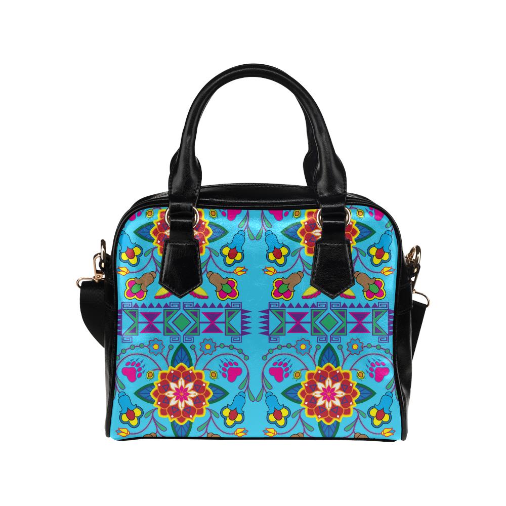 Geometric Floral Winter-Sky Blue Shoulder Handbag (Model 1634) Shoulder Handbags (1634) e-joyer
