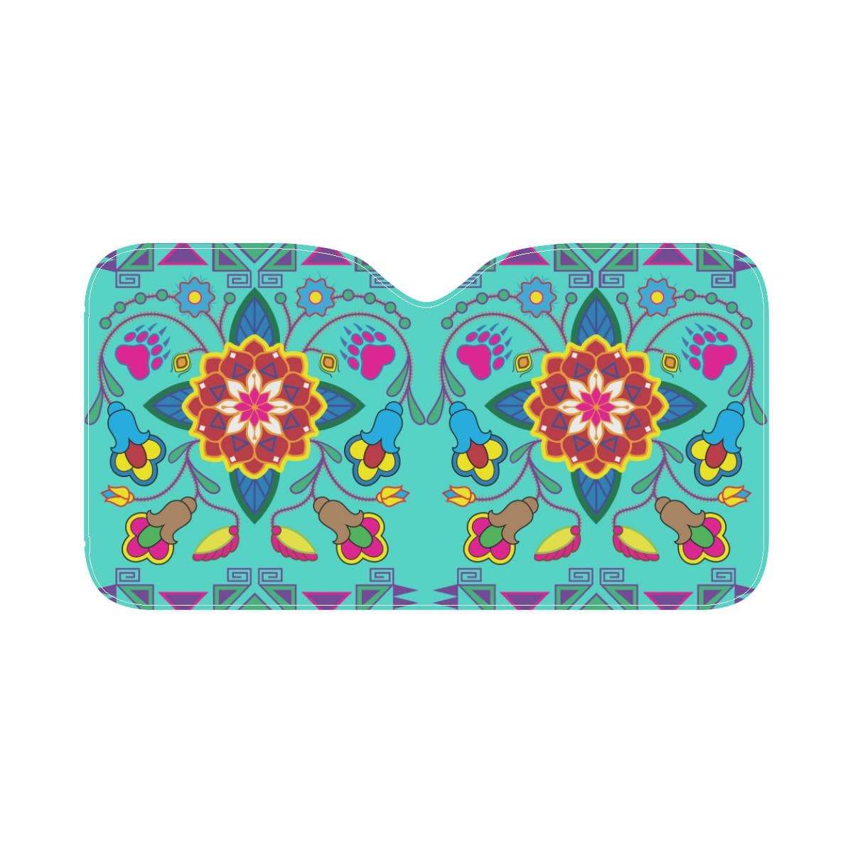 Geometric Floral Winter-Sky Car Sun Shade 55"x30" Car Sun Shade e-joyer