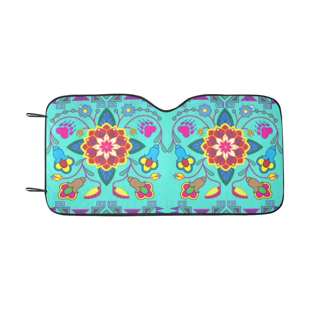 Geometric Floral Winter-Sky Car Sun Shade 55"x30" Car Sun Shade e-joyer
