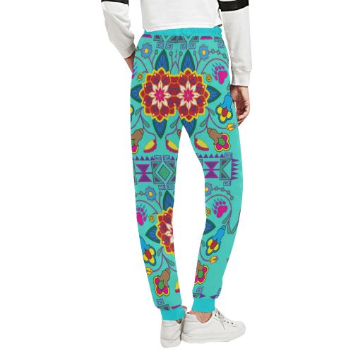 Geometric Floral Winter-Sky Women's All Over Print Sweatpants (Model L11) Women's All Over Print Sweatpants (L11) e-joyer