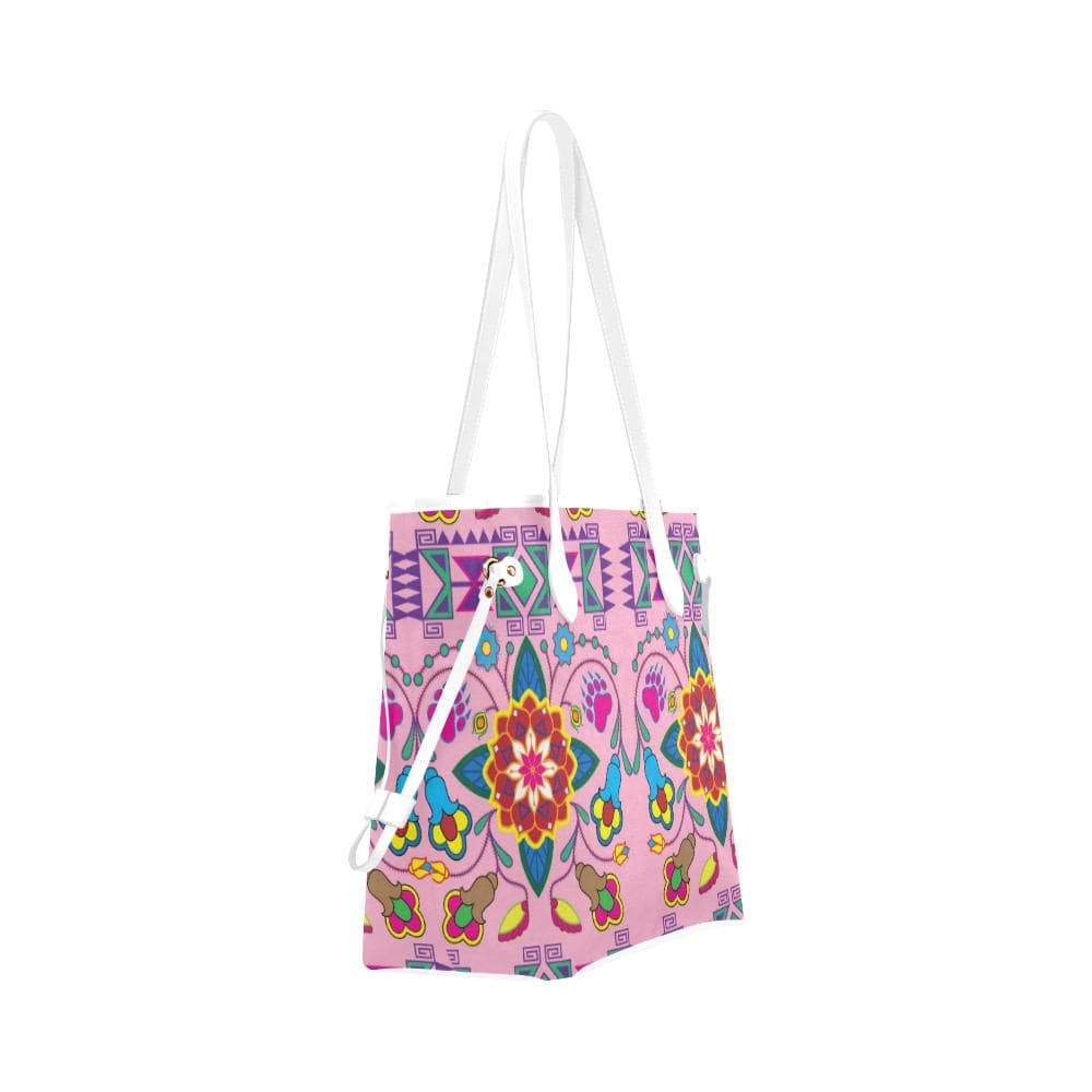 Geometric Floral Winter - Sunset Clover Canvas Tote Bag (Model 1661) Clover Canvas Tote Bag (1661) e-joyer