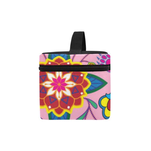 Geometric Floral Winter-Sunset Cosmetic Bag/Large (Model 1658) Cosmetic Bag e-joyer