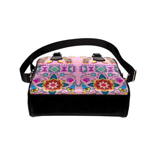 Geometric Floral Winter-Sunset Shoulder Handbag (Model 1634) Shoulder Handbags (1634) e-joyer