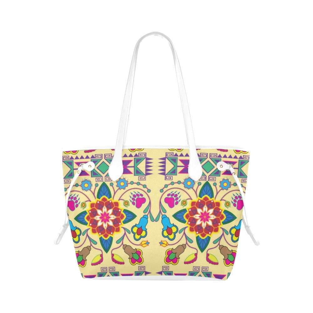 Geometric Floral Winter - Vanilla Clover Canvas Tote Bag (Model 1661) Clover Canvas Tote Bag (1661) e-joyer 