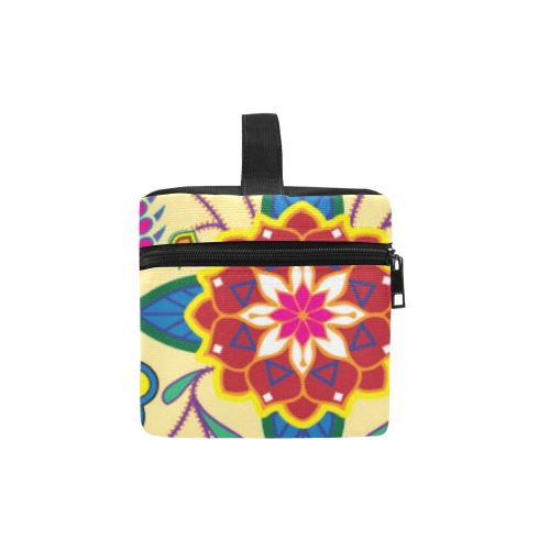 Geometric Floral Winter-Vanilla Cosmetic Bag/Large (Model 1658) Cosmetic Bag e-joyer