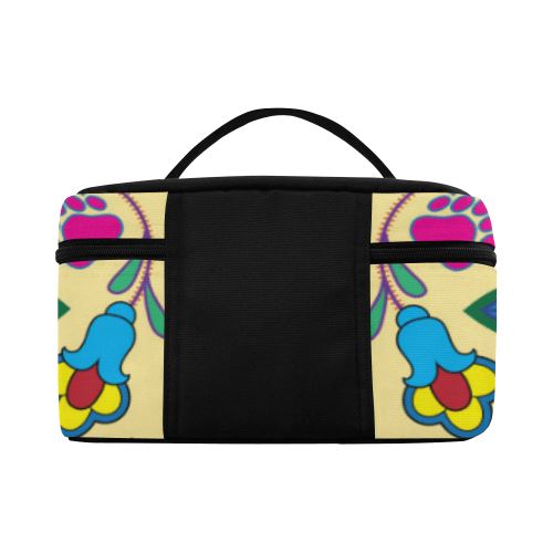 Geometric Floral Winter-Vanilla Cosmetic Bag/Large (Model 1658) Cosmetic Bag e-joyer