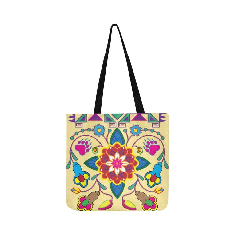 Geometric Floral Winter-Vanilla Reusable Shopping Bag Model 1660 (Two sides) Shopping Tote Bag (1660) e-joyer