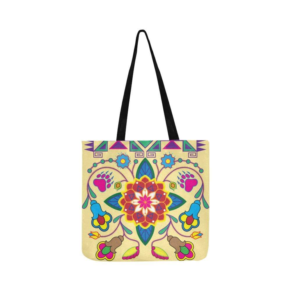 Geometric Floral Winter-Vanilla Reusable Shopping Bag Model 1660 (Two sides) Shopping Tote Bag (1660) e-joyer