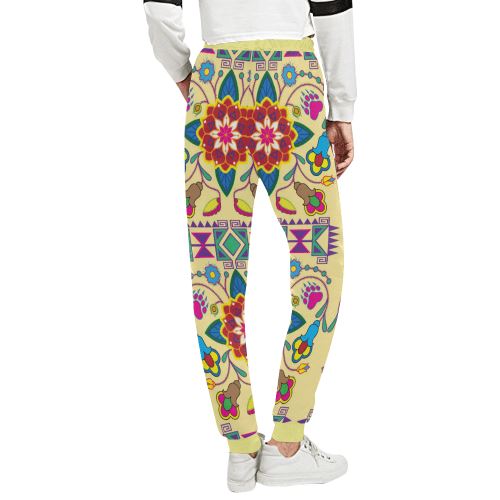 Geometric Floral Winter-Vanilla Women's All Over Print Sweatpants (Model L11) Women's All Over Print Sweatpants (L11) e-joyer
