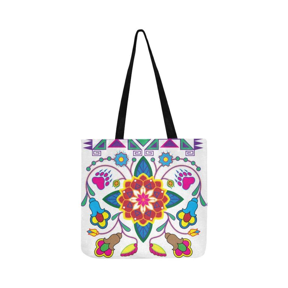 Geometric Floral Winter-White Reusable Shopping Bag Model 1660 (Two sides) Shopping Tote Bag (1660) e-joyer