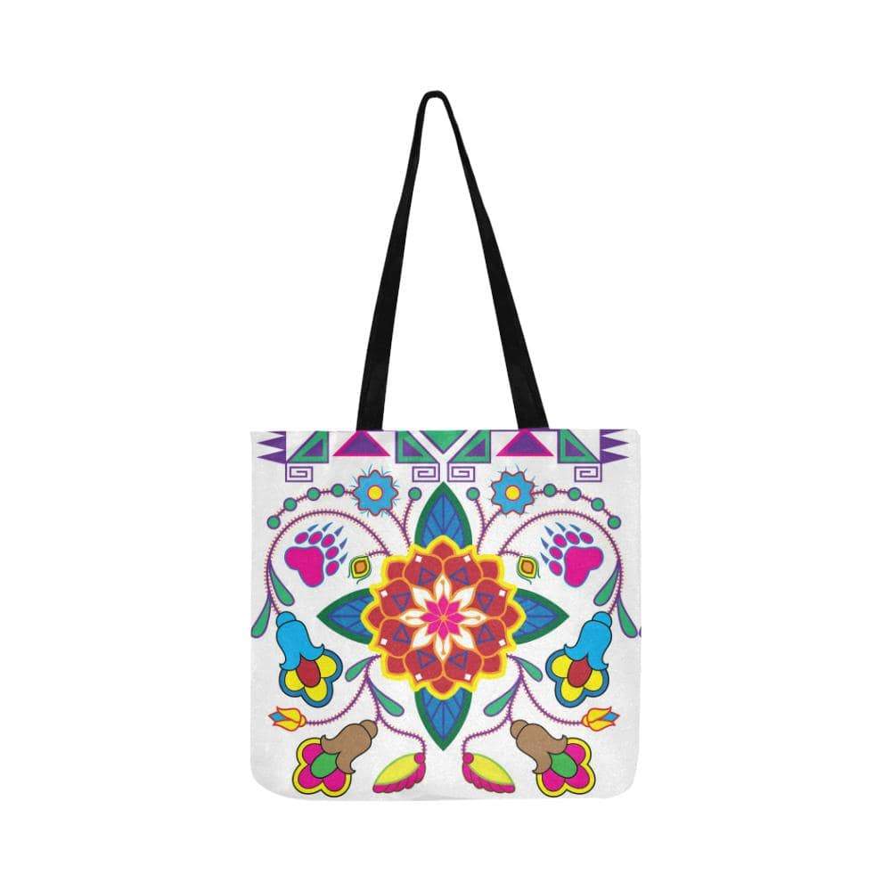 Geometric Floral Winter-White Reusable Shopping Bag Model 1660 (Two sides) Shopping Tote Bag (1660) e-joyer