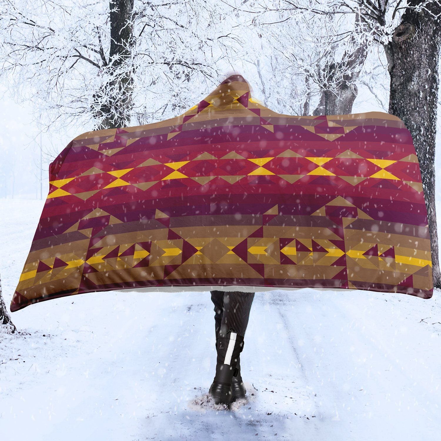 Gold Wool Hooded Blanket blanket 49 Dzine