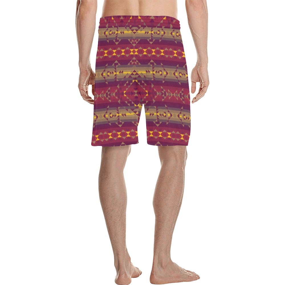 Gold Wool Men's All Over Print Casual Shorts (Model L23) short e-joyer