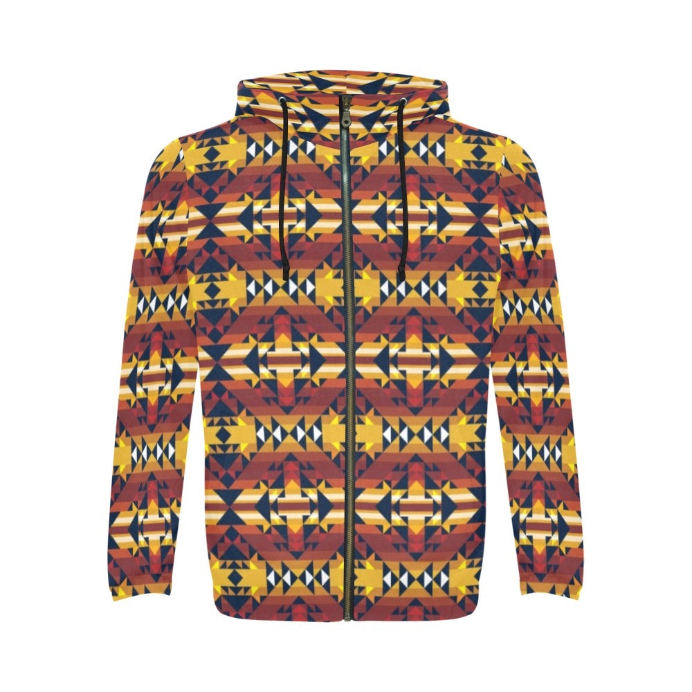 Golden Clouds All Over Print Full Zip Hoodie for Men (Model H14) hoodie e-joyer