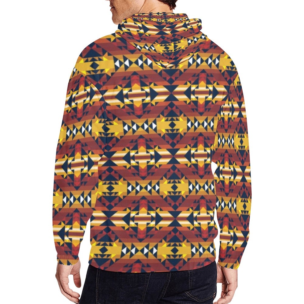 Golden Clouds All Over Print Full Zip Hoodie for Men (Model H14) hoodie e-joyer