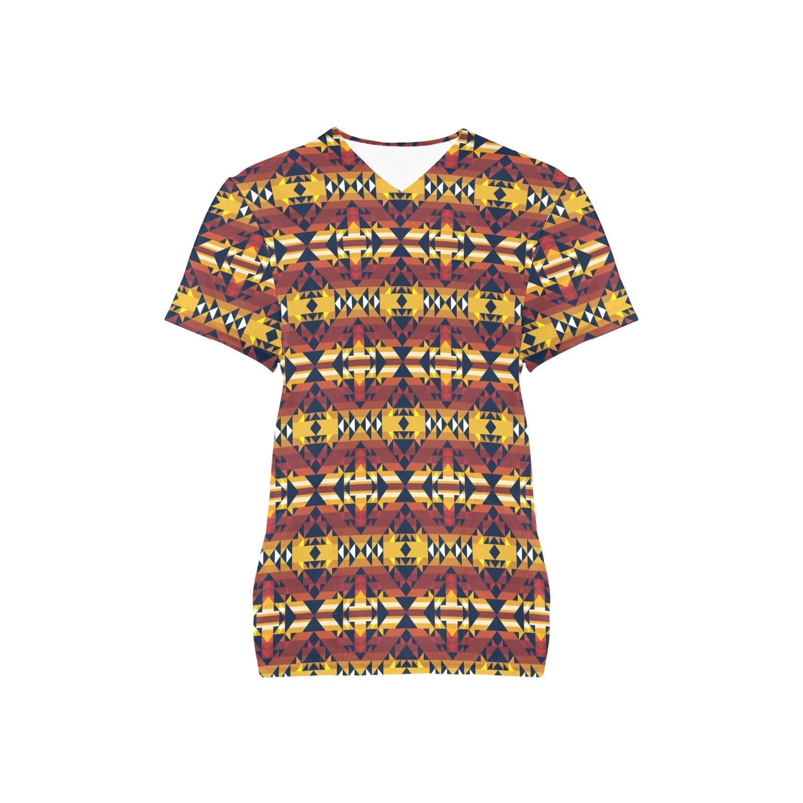 Golden Clouds All Over Print Scrub Top Scrub Top e-joyer