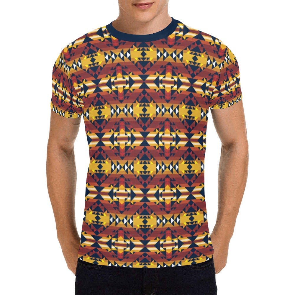Golden Clouds All Over Print T-Shirt for Men (USA Size) (Model T40) All Over Print T-Shirt for Men (T40) e-joyer