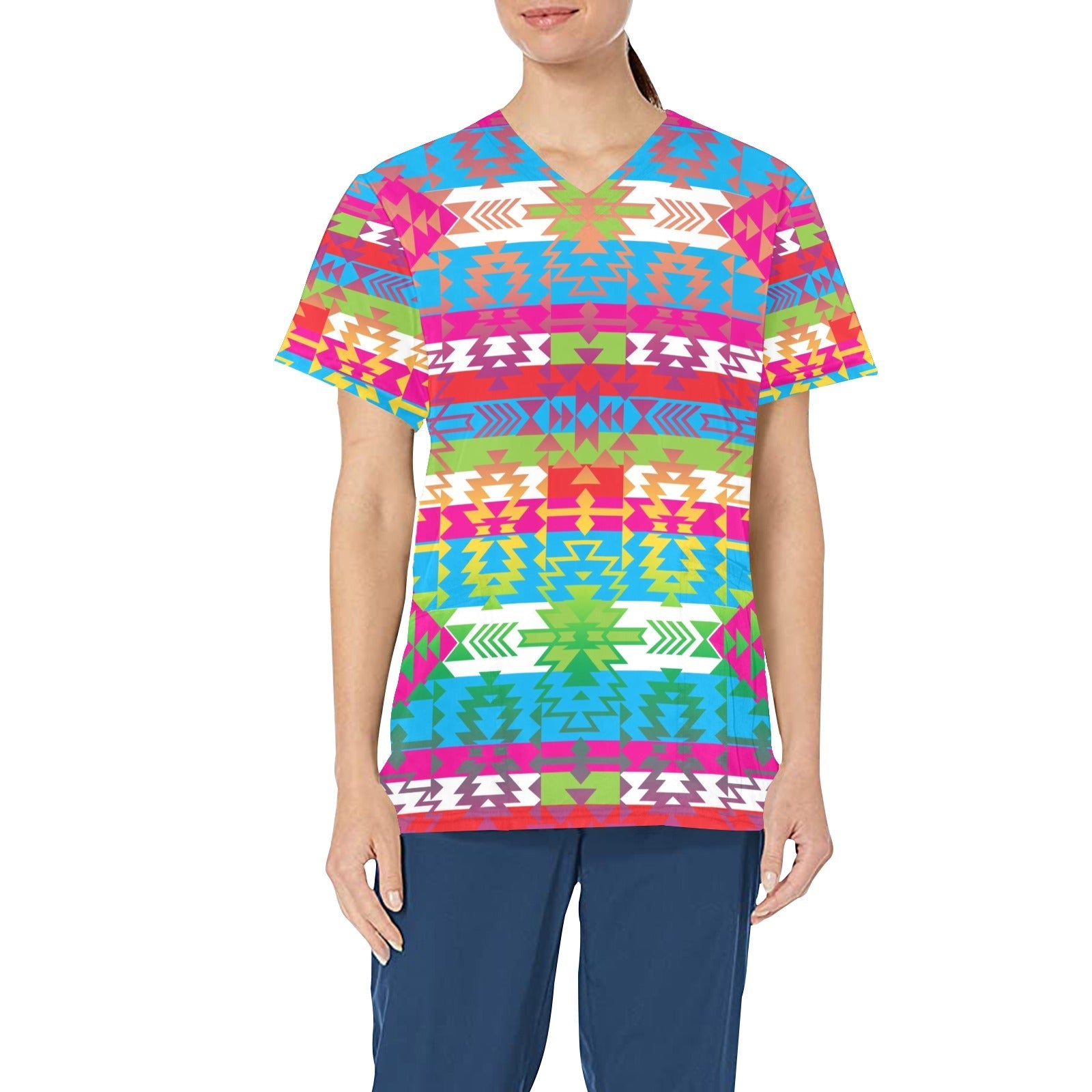 Grand Entry All Over Print Scrub Top Scrub Top e-joyer