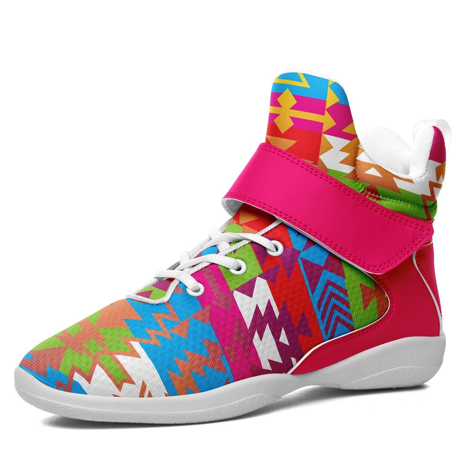 Grand Entry Kid's Ipottaa Basketball / Sport High Top Shoes 49 Dzine US Child 12.5 / EUR 30 White Sole with Pink Strap