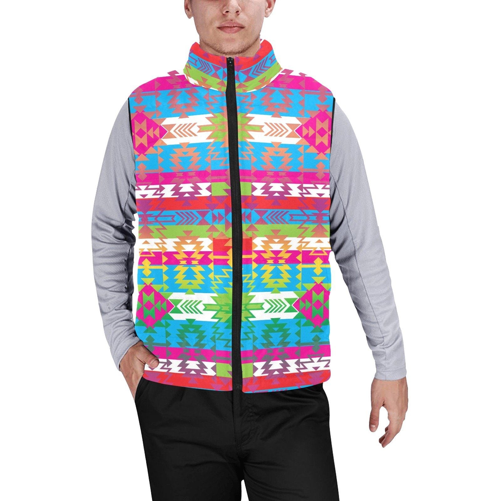 Grand Entry Men's Padded Vest Jacket (Model H44) Men's Padded Vest Jacket (H44) e-joyer