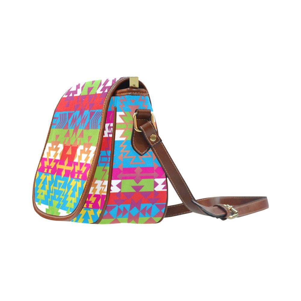 Grand Entry Saddle Bag/Small (Model 1649) Full Customization Saddle Bag/Small (Full Customization) e-joyer