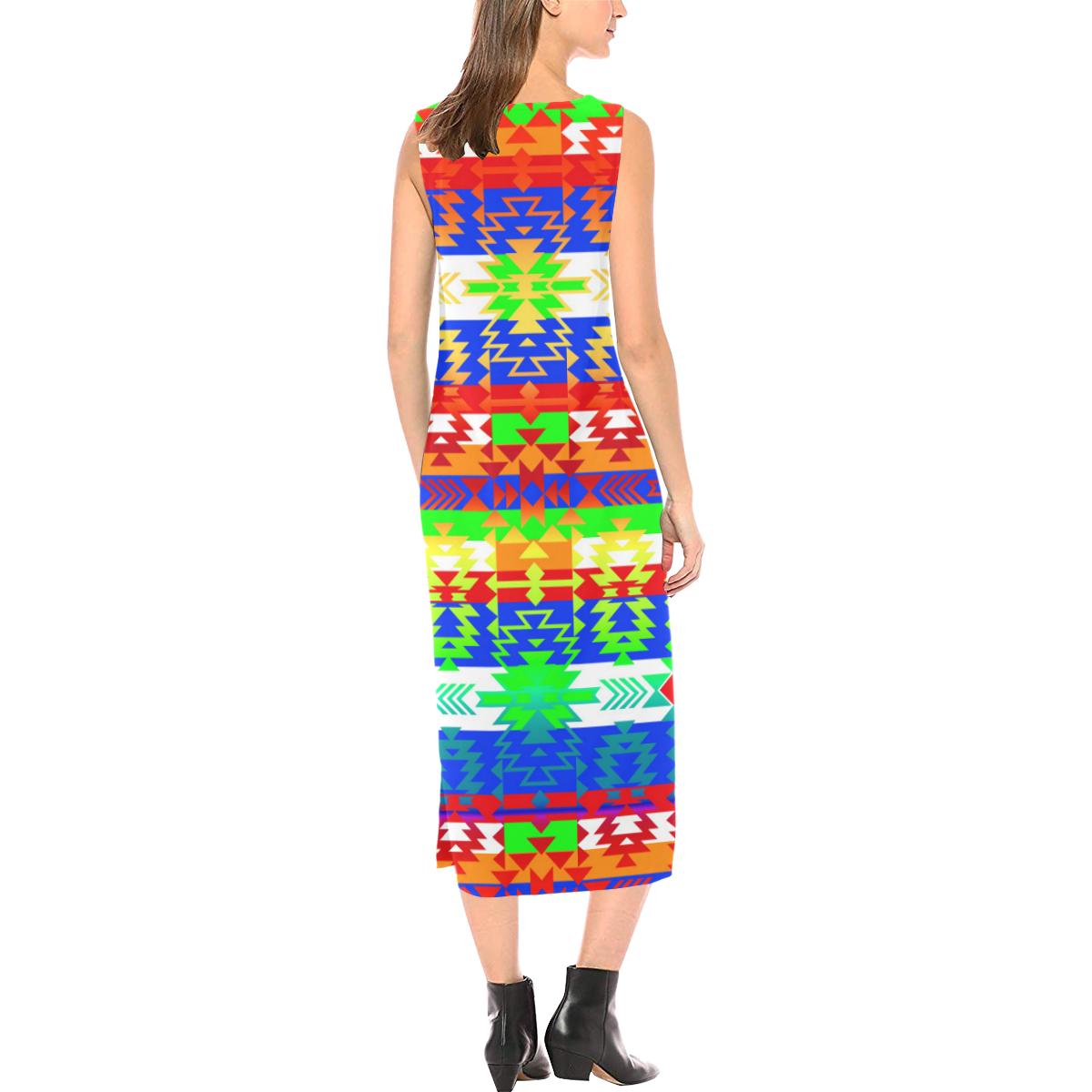 Grand Entry Traditional Phaedra Sleeveless Open Fork Long Dress (Model D08) Phaedra Sleeveless Open Fork Long Dress (D08) e-joyer