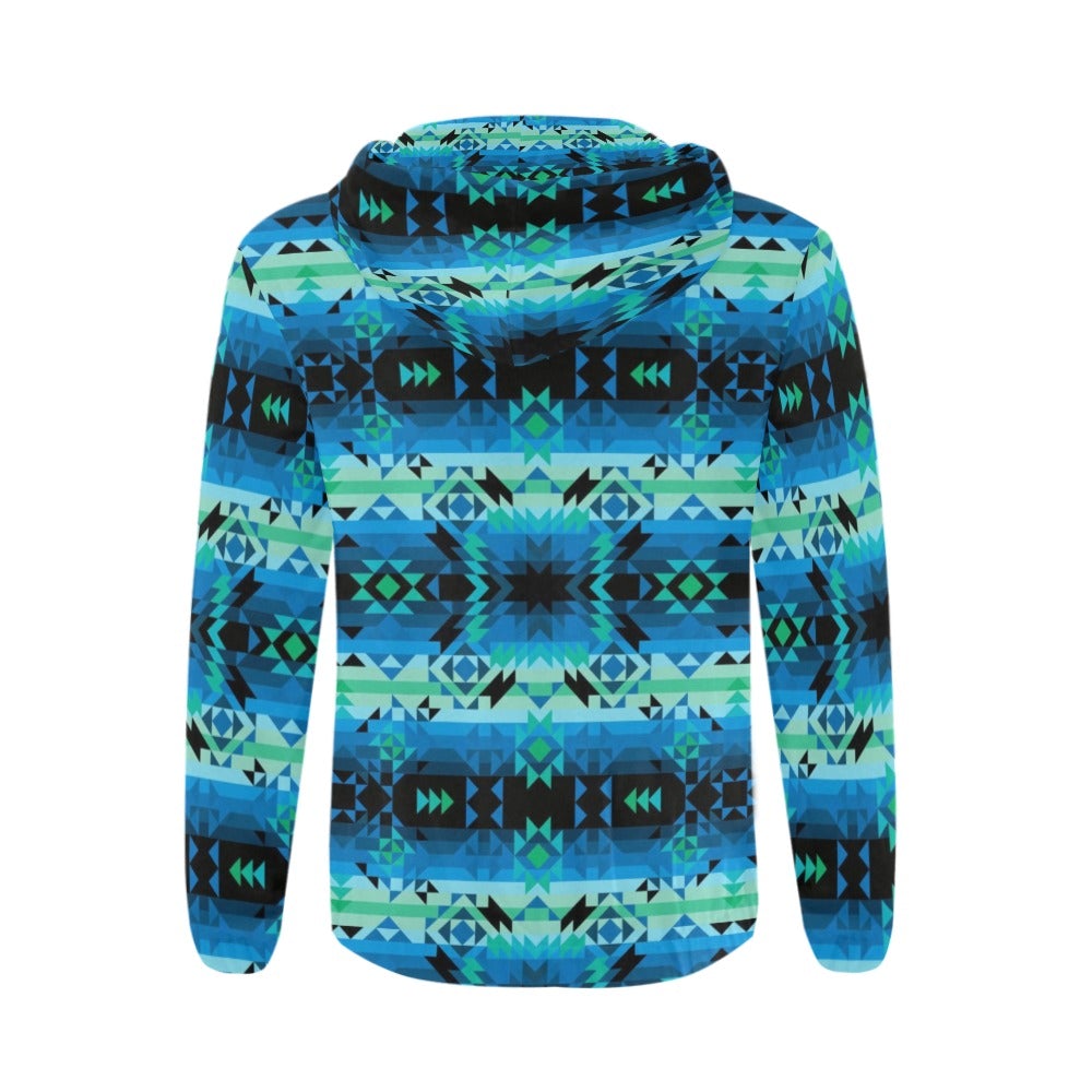 Green Star All Over Print Full Zip Hoodie for Men (Model H14) hoodie e-joyer
