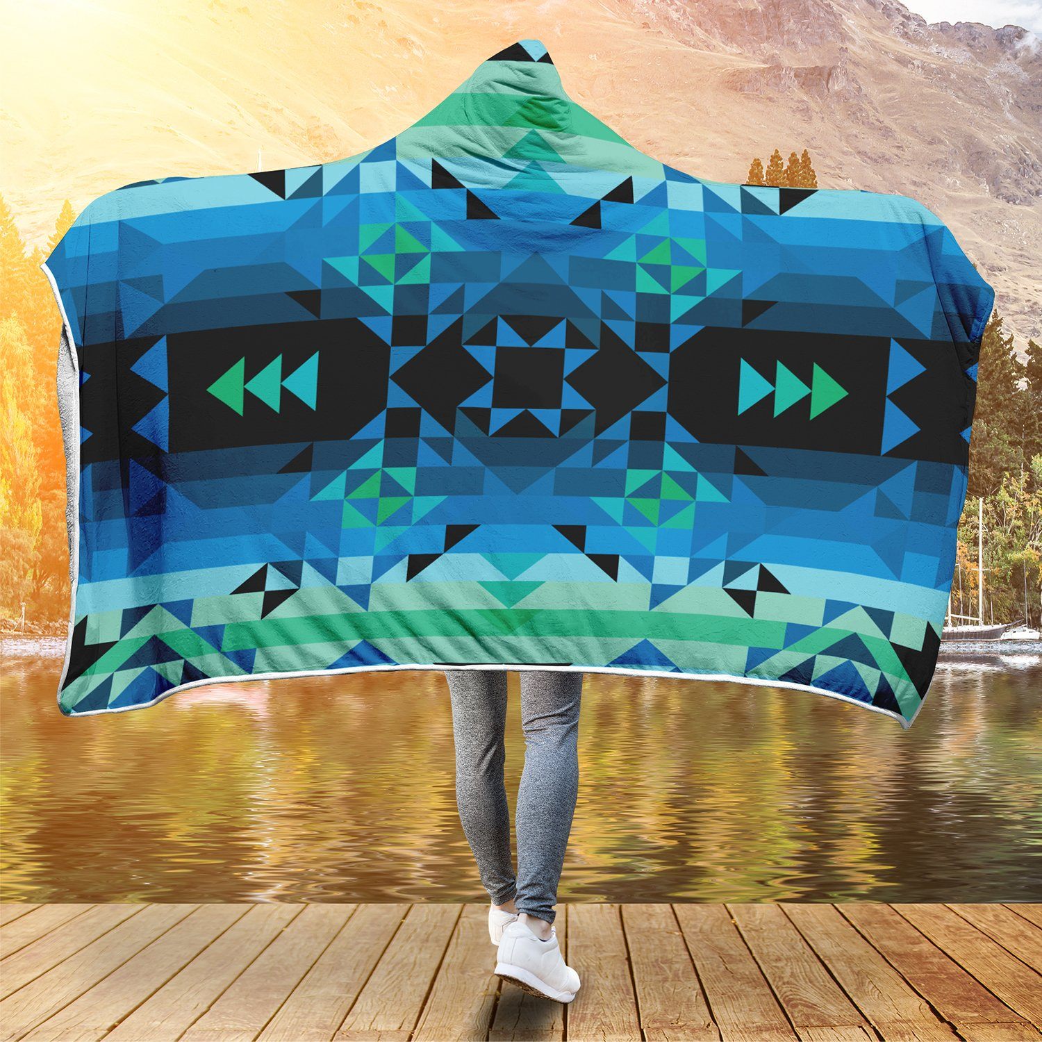 Green Star Hooded Blanket blanket 49 Dzine