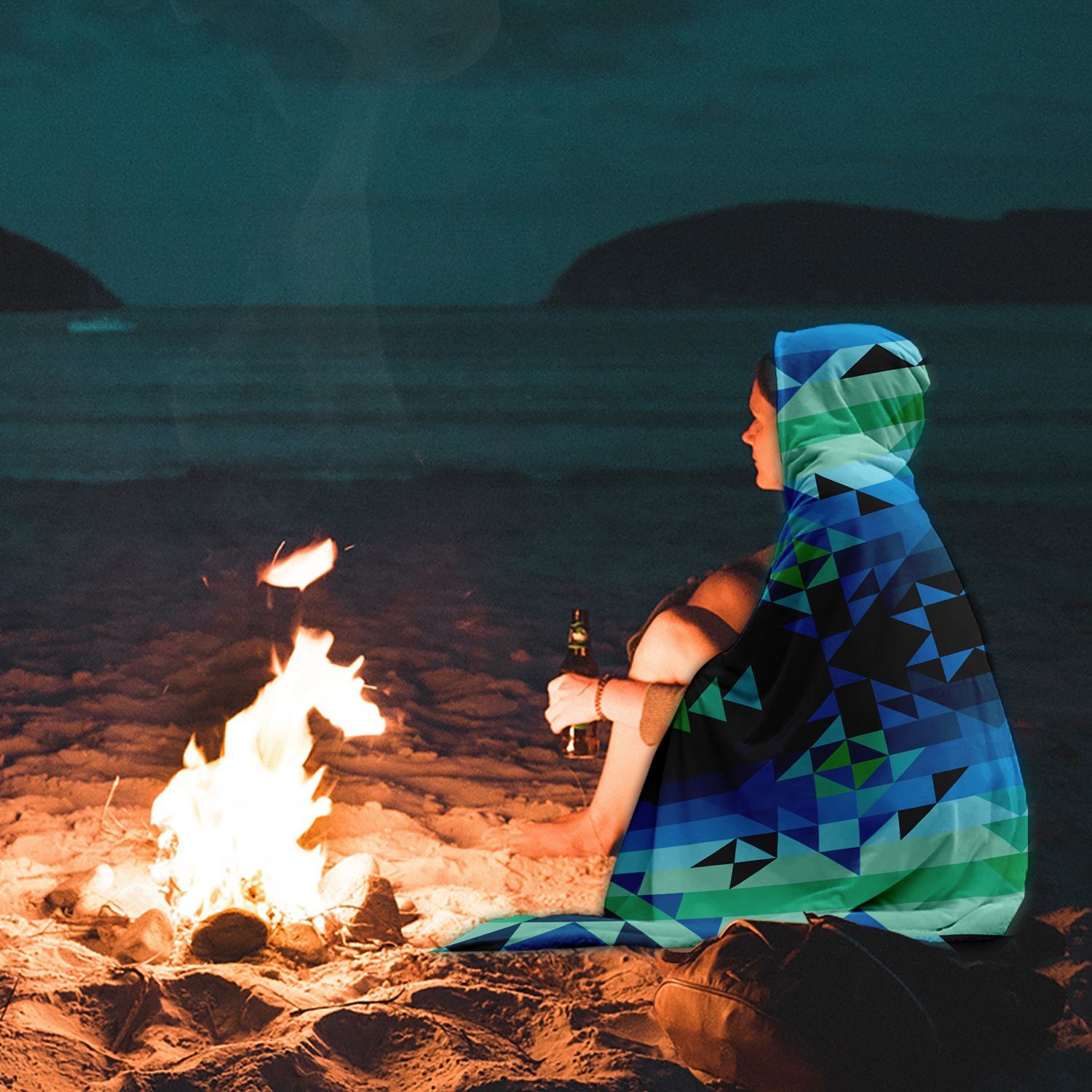 Green Star Hooded Blanket blanket 49 Dzine