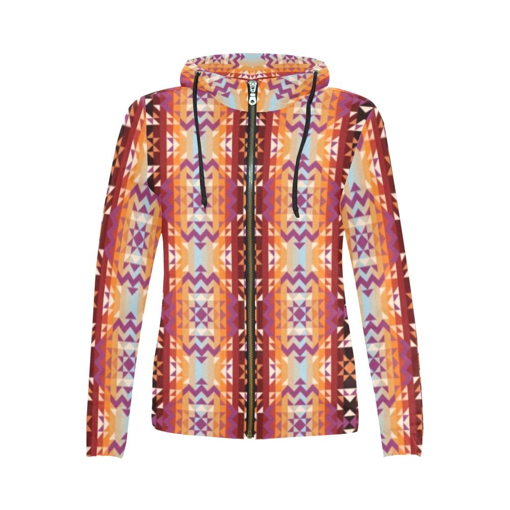 Heatwave All Over Print Full Zip Hoodie for Women (Model H14) All Over Print Full Zip Hoodie for Women (H14) e-joyer