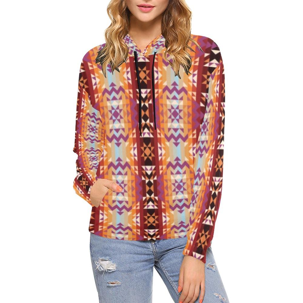 Heatwave All Over Print Hoodie for Women (USA Size) (Model H13) All Over Print Hoodie for Women (H13) e-joyer