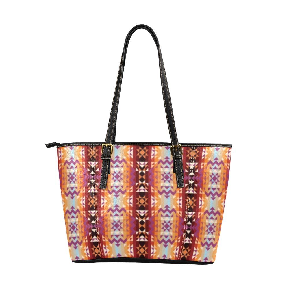 Heatwave Leather Tote Bag/Large (Model 1640) Leather Tote Bag (1640) e-joyer