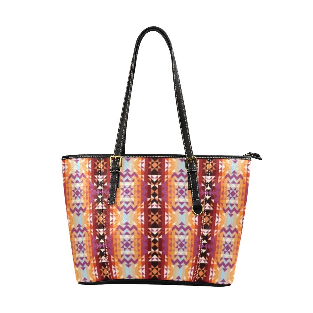 Heatwave Leather Tote Bag/Large (Model 1640) Leather Tote Bag (1640) e-joyer