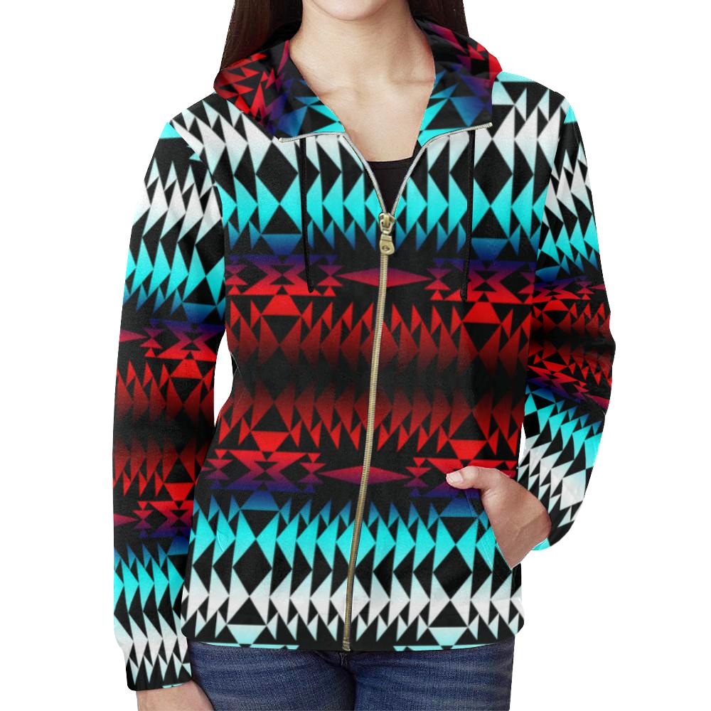 In Between Two Worlds All Over Print Full Zip Hoodie for Women (Model H14) All Over Print Full Zip Hoodie for Women (H14) e-joyer