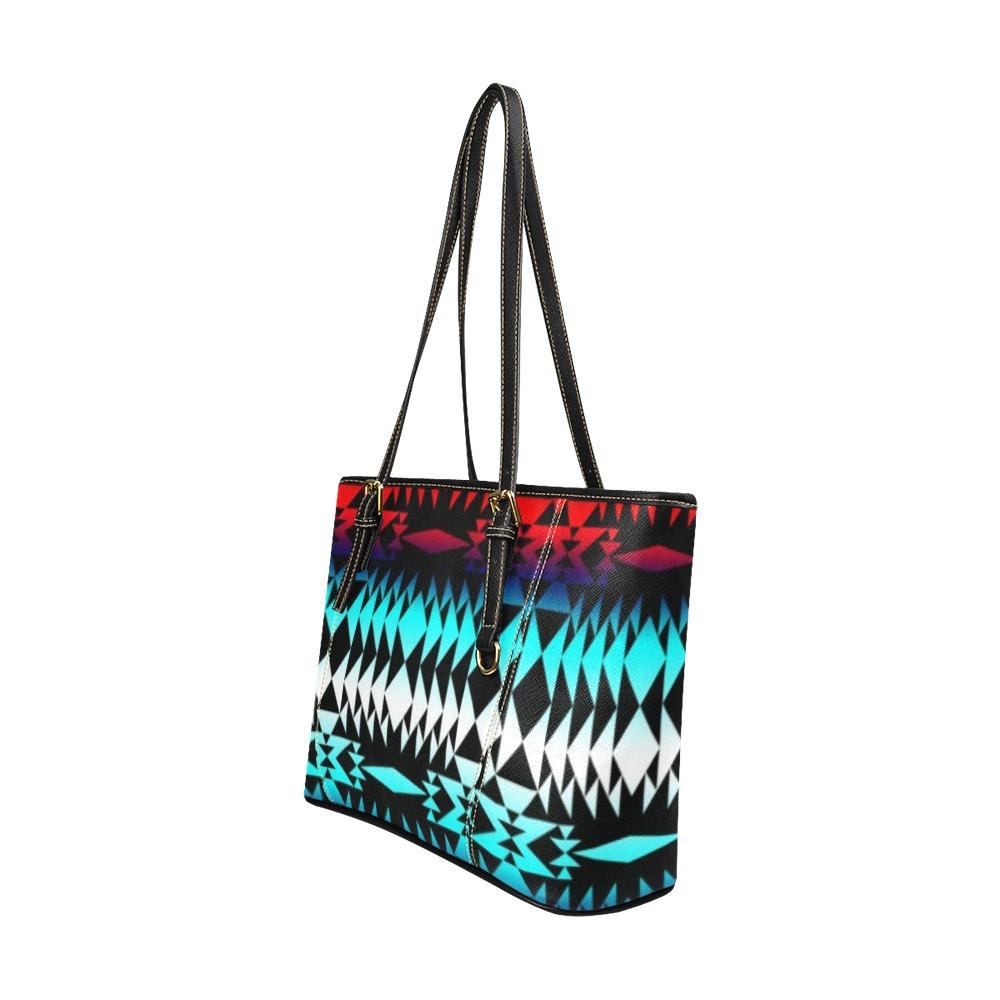 In Between Two Worlds Leather Tote Bag/Large (Model 1640) Leather Tote Bag (1640) e-joyer