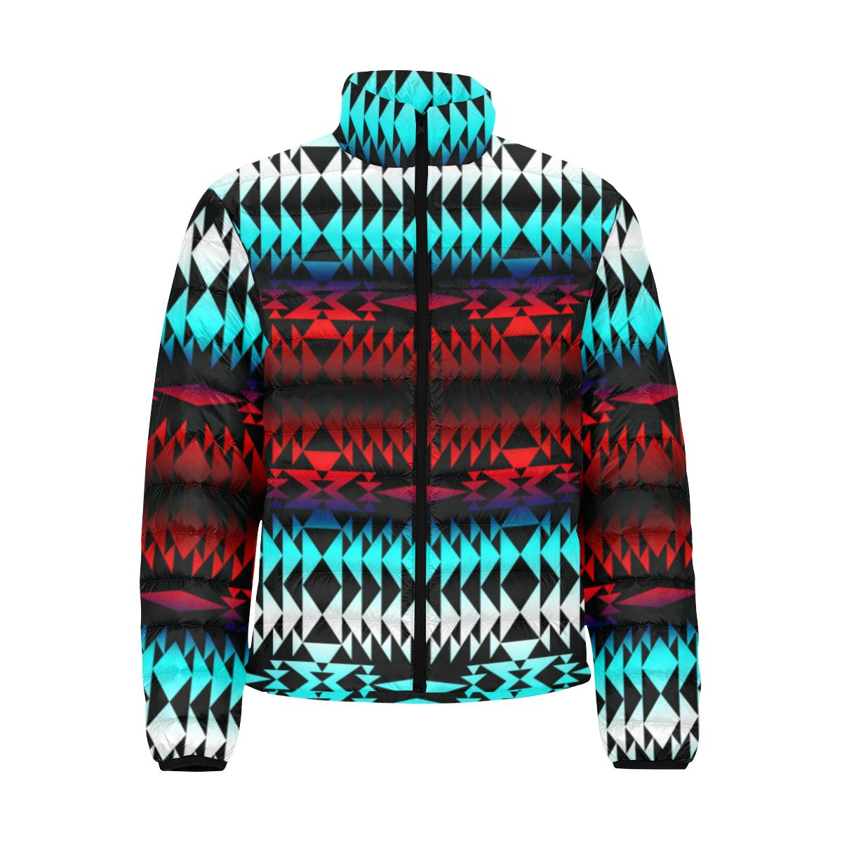 In Between Two Worlds Men's Stand Collar Padded Jacket (Model H41) Men's Stand Collar Padded Jacket (H41) e-joyer
