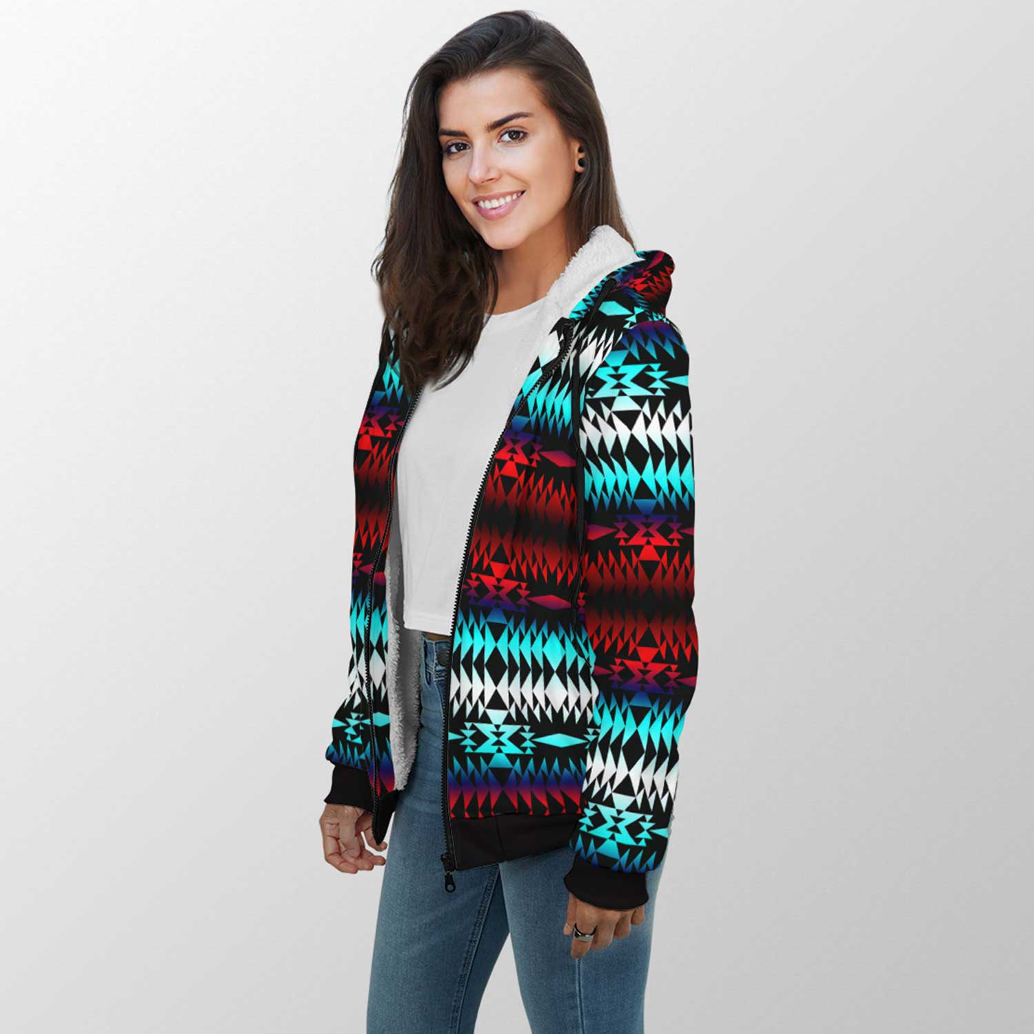 In Between Two Worlds Sherpa Hoodie 49 Dzine