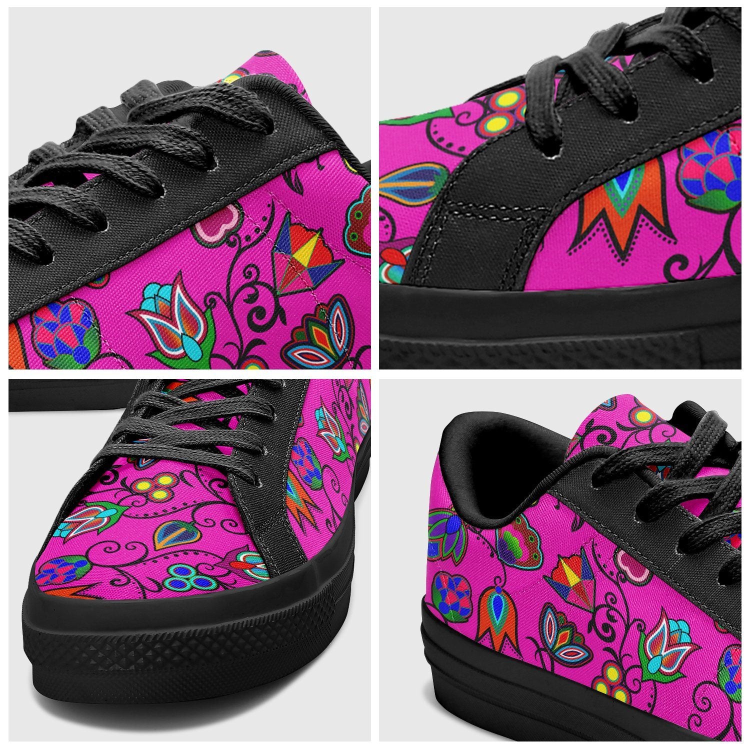 Indigenous Paisley Aapisi Low Top Canvas Shoes Black Sole 49 Dzine