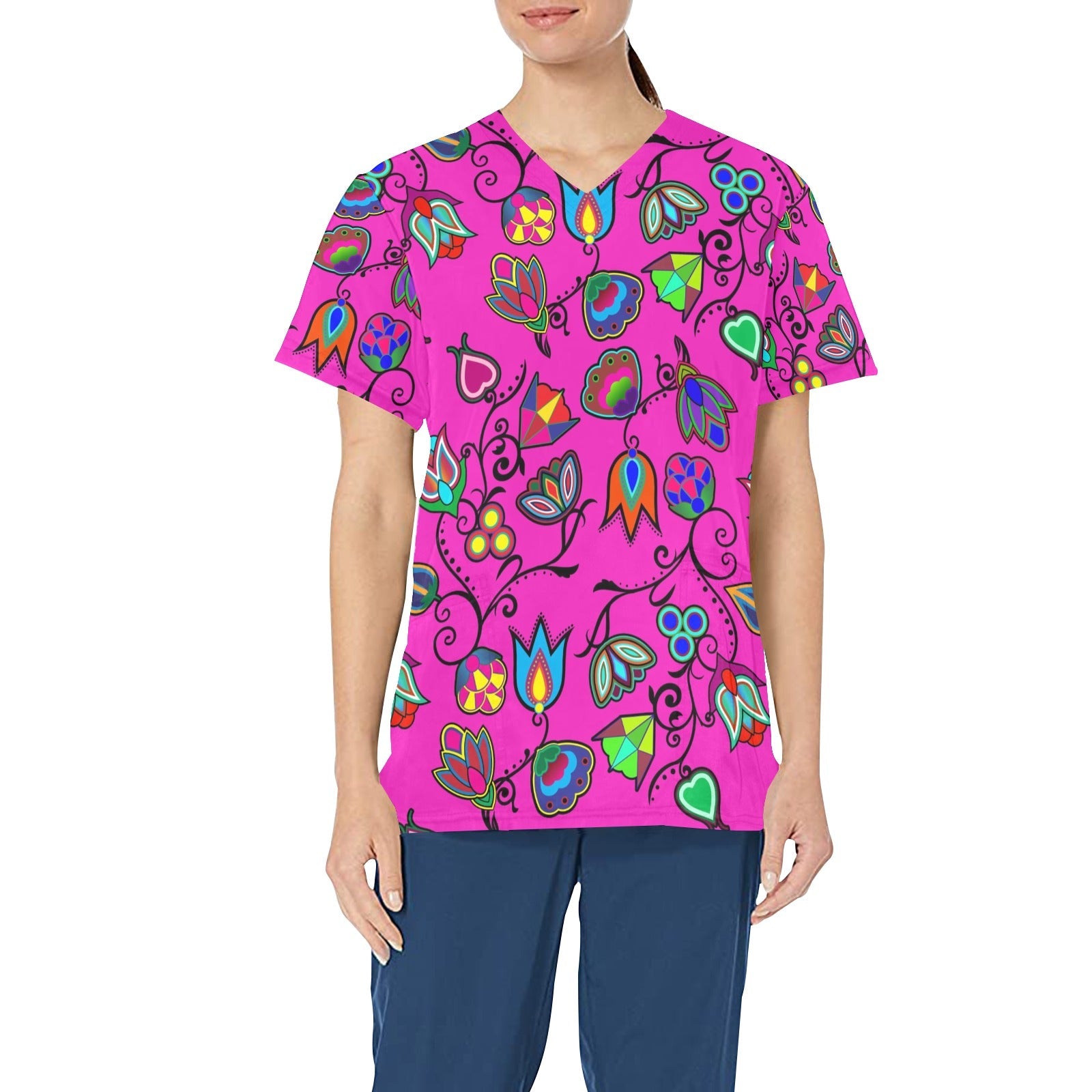 Indigenous Paisley All Over Print Scrub Top Scrub Top e-joyer
