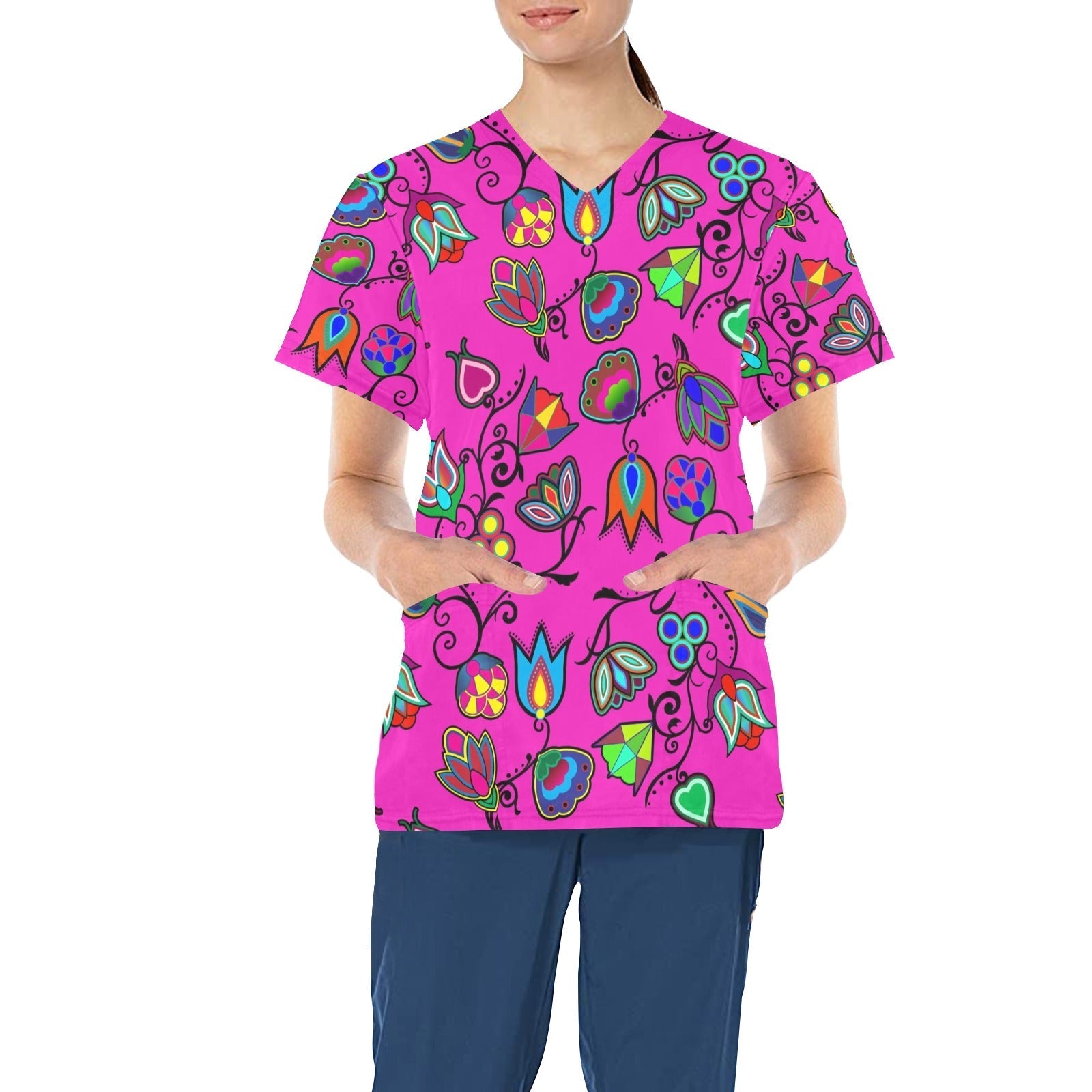 Indigenous Paisley All Over Print Scrub Top Scrub Top e-joyer
