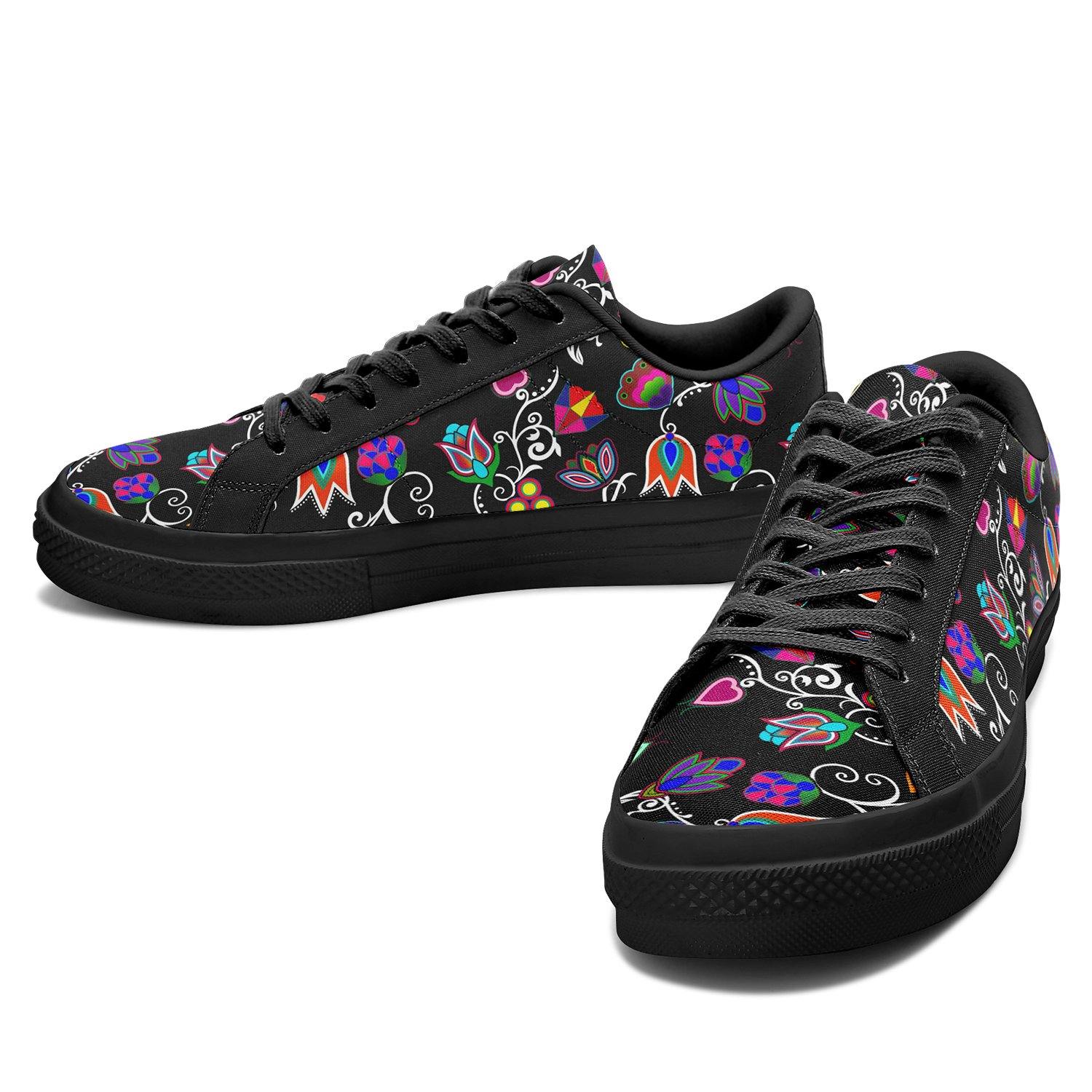 Indigenous Paisley Black Aapisi Low Top Canvas Shoes Black Sole 49 Dzine