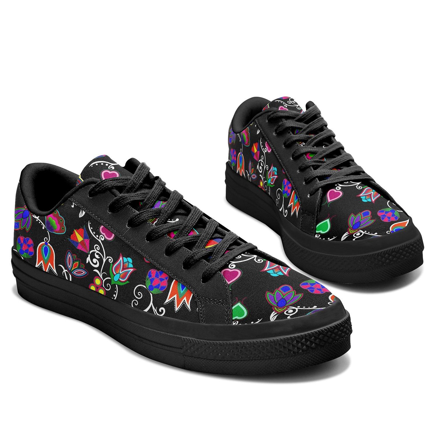 Indigenous Paisley Black Aapisi Low Top Canvas Shoes Black Sole 49 Dzine