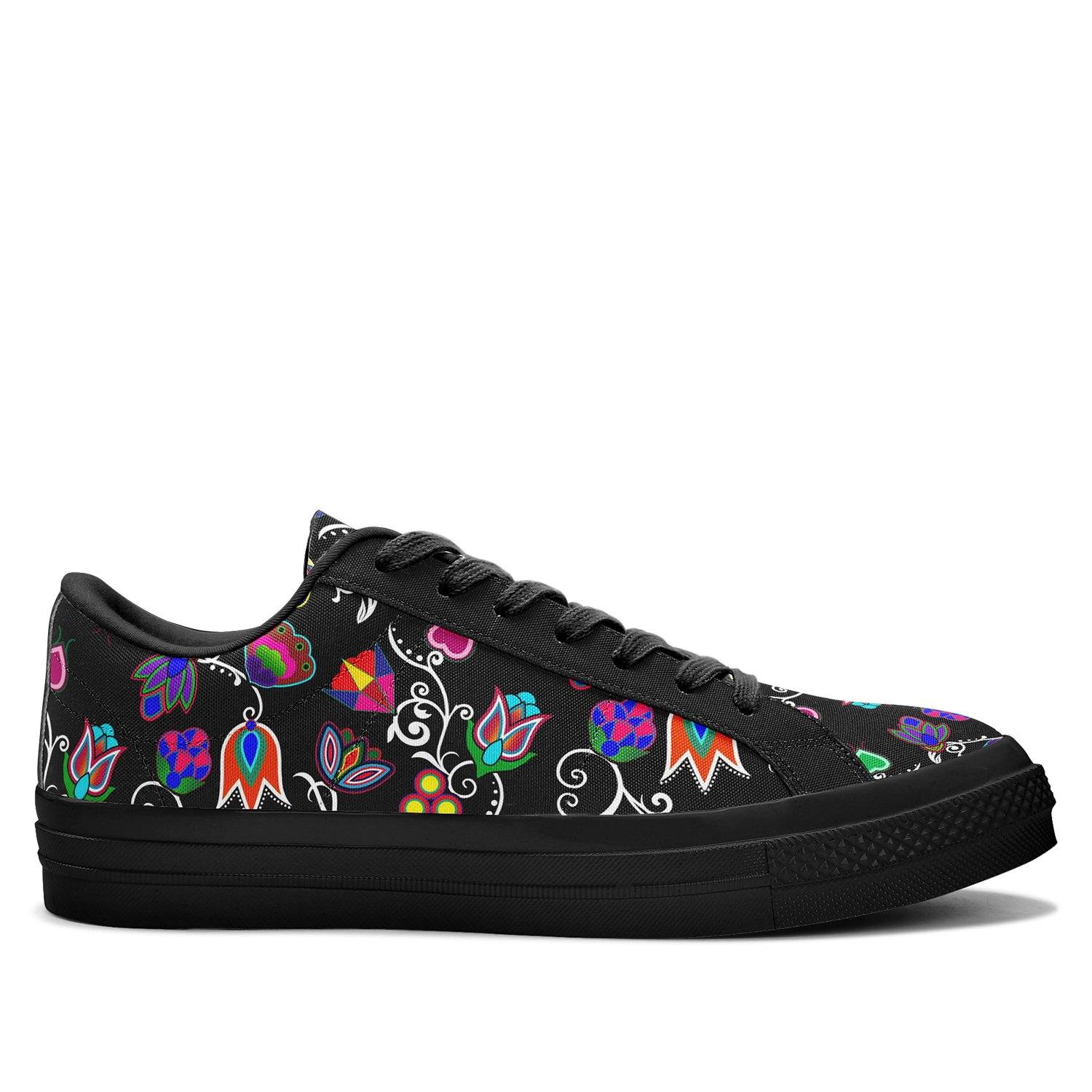 Indigenous Paisley Black Aapisi Low Top Canvas Shoes Black Sole 49 Dzine