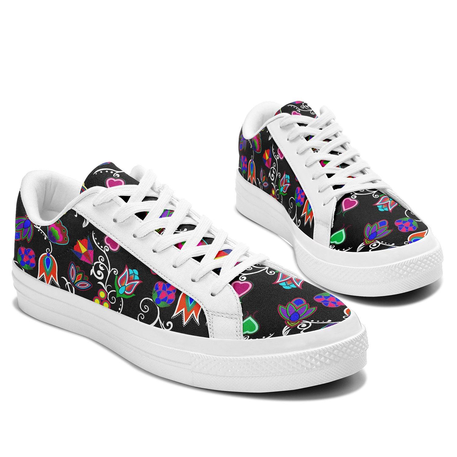 Indigenous Paisley Black Aapisi Low Top Canvas Shoes White Sole 49 Dzine